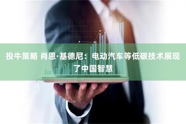 投牛策略 肖恩·基德尼：电动汽车等低碳技术展现了中国智慧